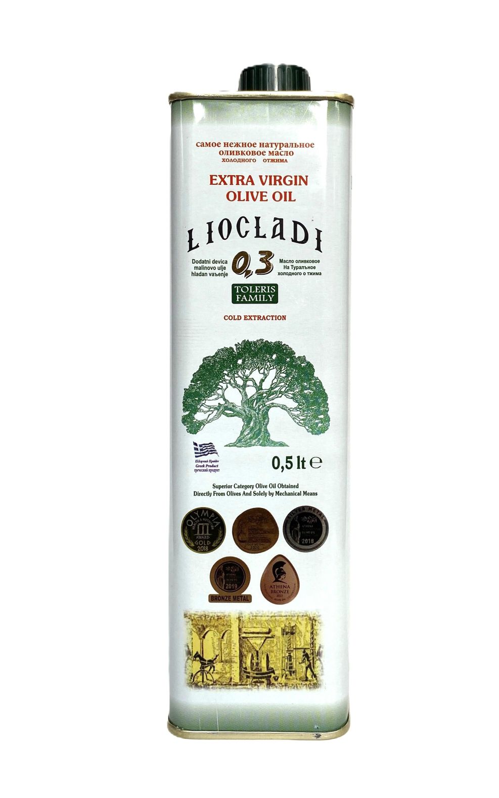 Natives Olivenöl extra Premium Qualität 0.3 Säuregehalt – Familienbetrieb Halkidiki 500 ml