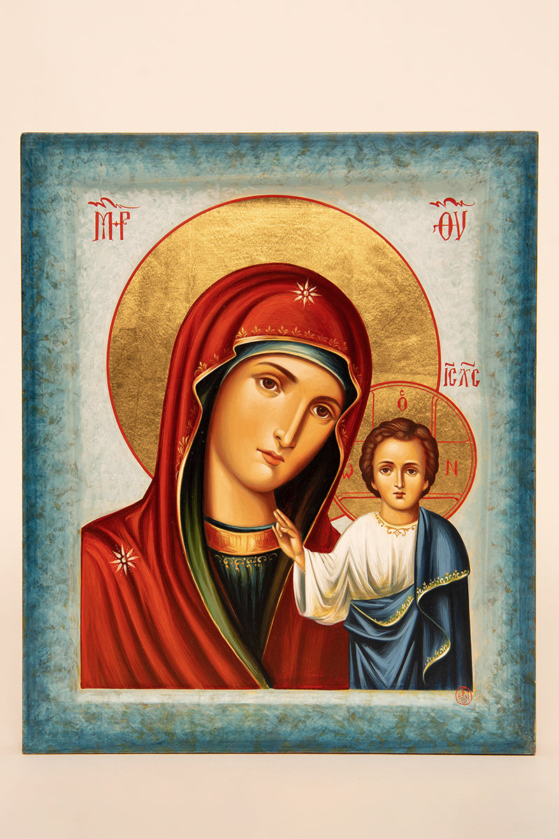 Ikone Kasan traditionell gemalt, 25 cm x 30 cm - Kloster Xenophontos